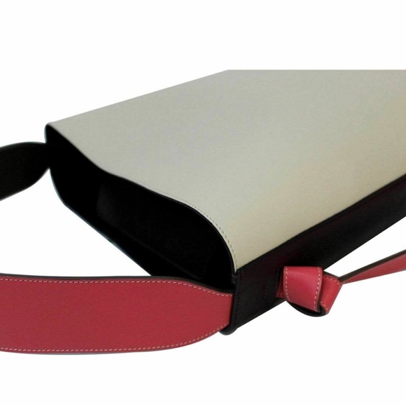 NEW Phoebe Celine Twisted Cabas Tote in Burgundy and Cream - Picture 7 of 12